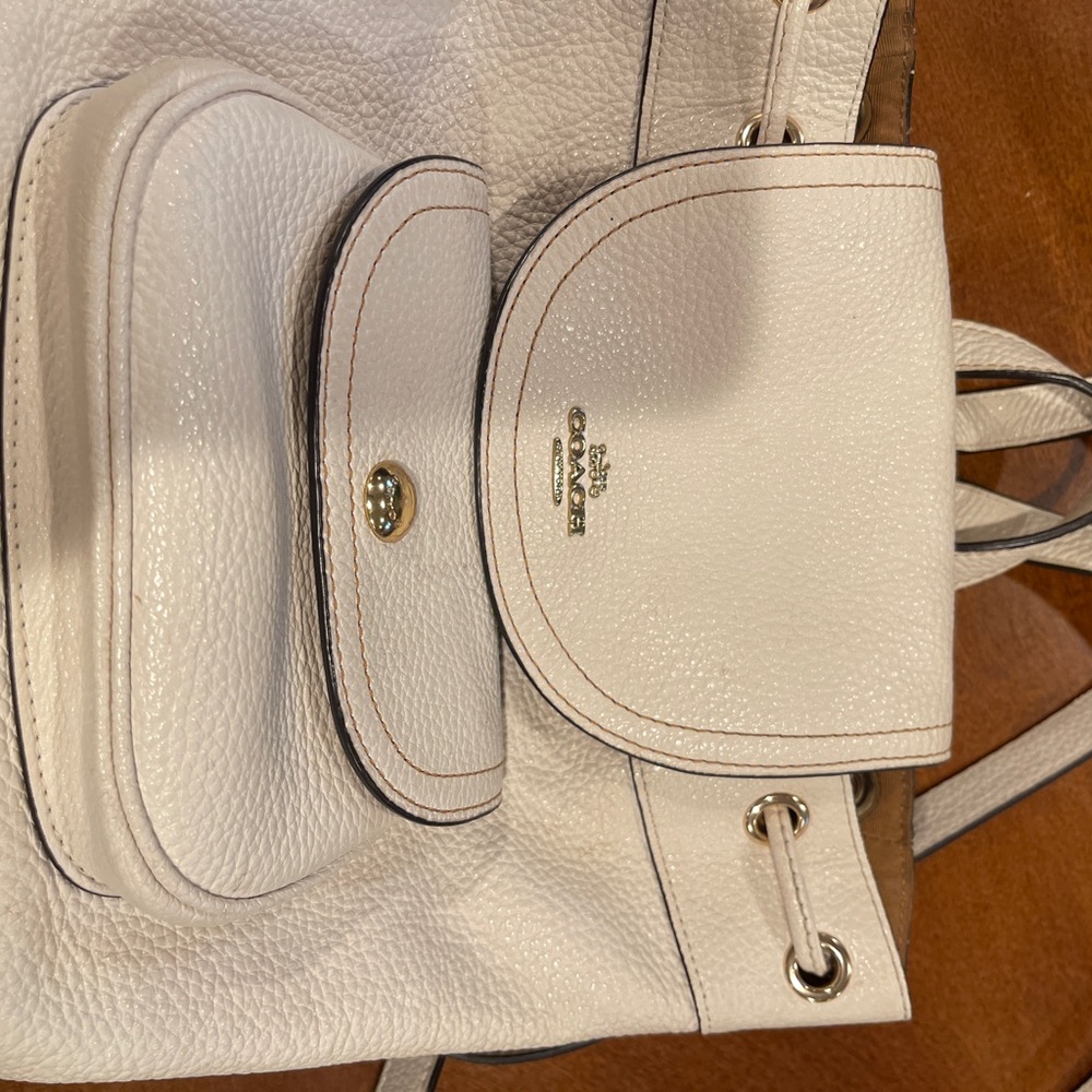 Coach White Leather Women's Backpack